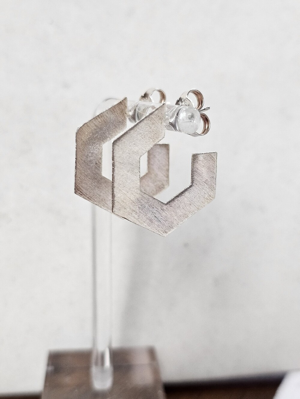 Sheila Fajl Small Burke Hoop Earrings Brushed Silver Plated